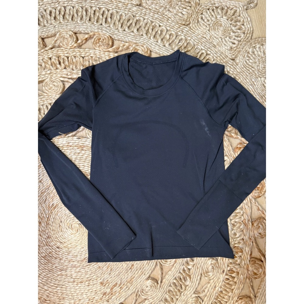Lululemon Swiftly Tech‎ Long Sleeve 2.0 Shirt Black Crewneck Workout Top Womens